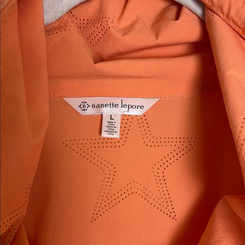 Nanette Lepore Creamsicle Estrella Star Lightweight Jacket Sz L
